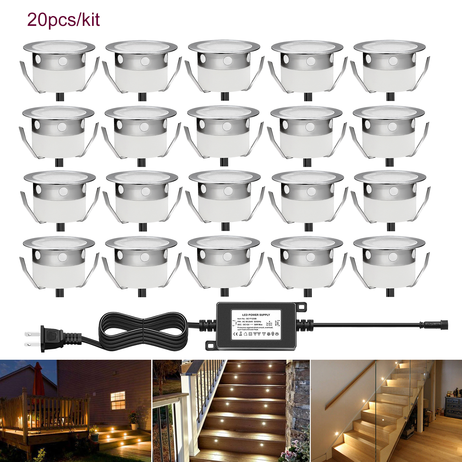 Outdoor Lighting Low Voltage - QACA LED Low Voltage Recessed Deck