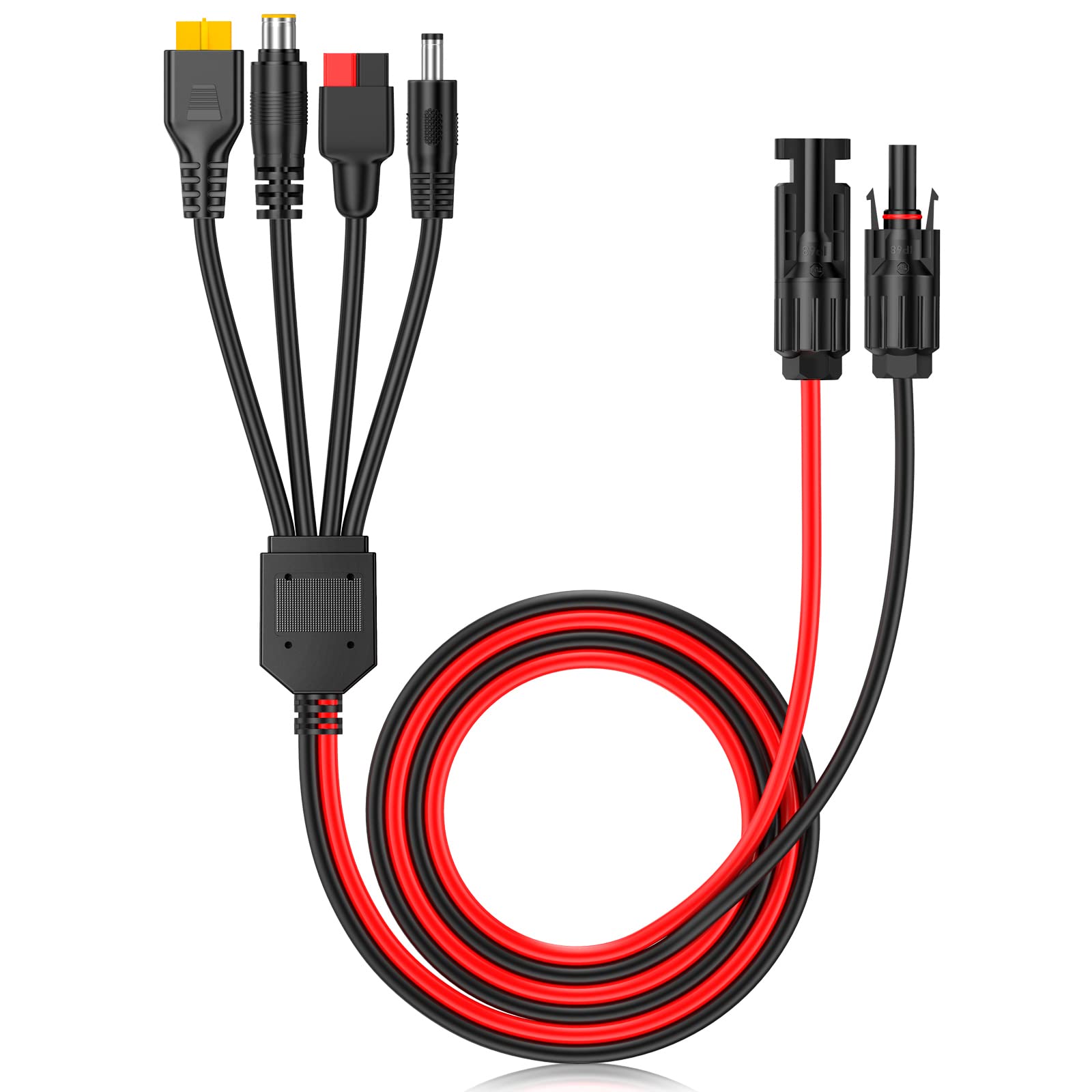 Outdoor Lighting Extension Cable - 4-in-1 Solar Panel Connector Extension Cable