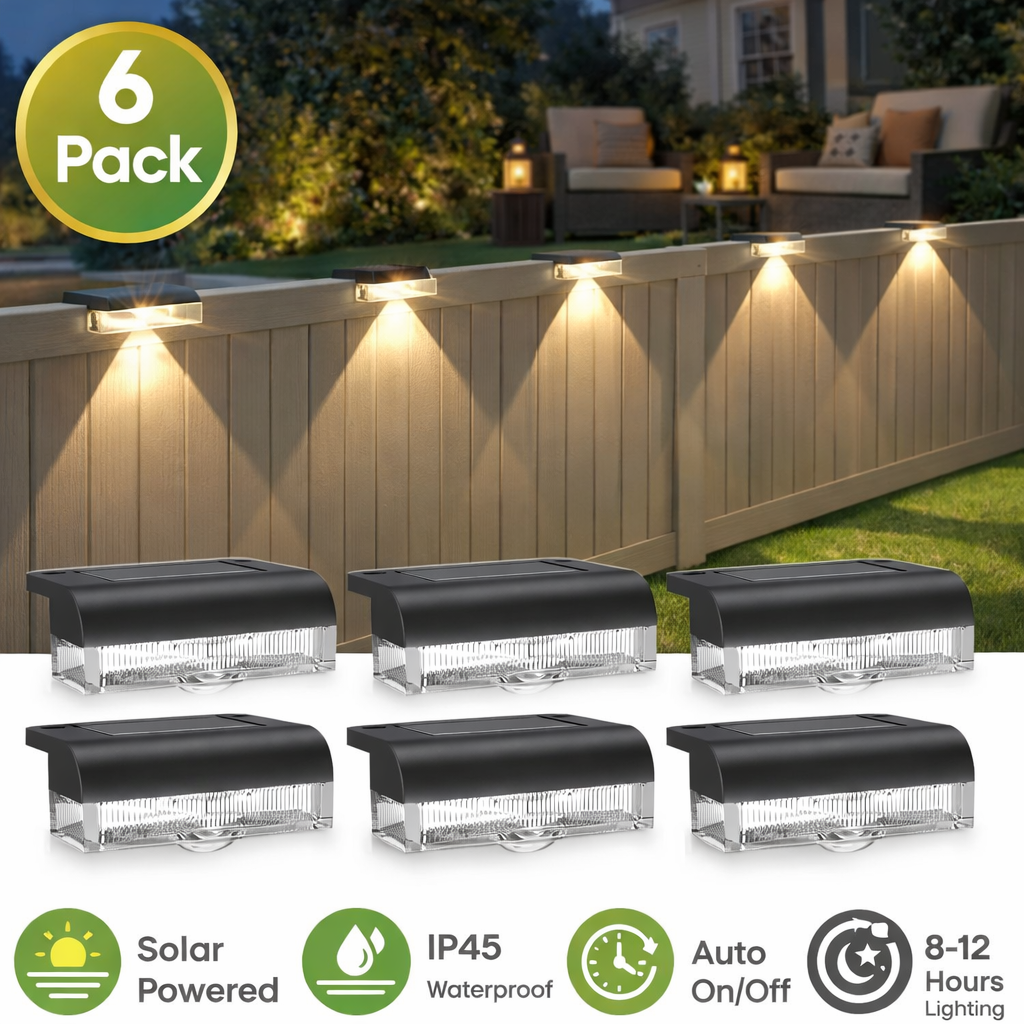 Deck Step Light - 6/14 Pack Outdoor Solar Fence Lights