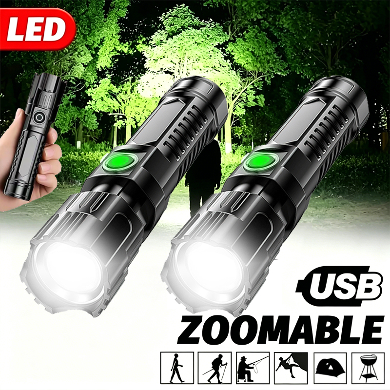 Lighting Fixture Outdoor - Super Bright LED Flashlight USB Rechargeable