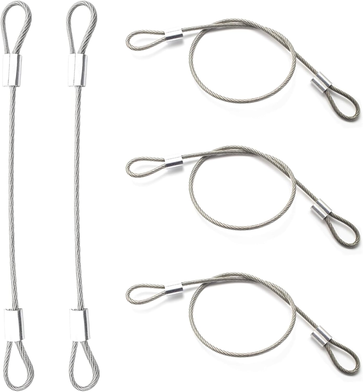 Outdoor Lighting Wire - Stainless Steel Cable with Loops, Vinyl