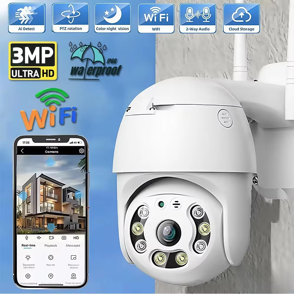 Outdoor Lighting Under Roof - 3MP HD WiFi PTZ Outdoor Security