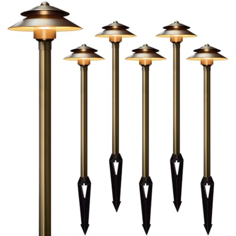 Outdoor Lighting Low Voltage - Solid Brass Low Voltage Landscape Pathway