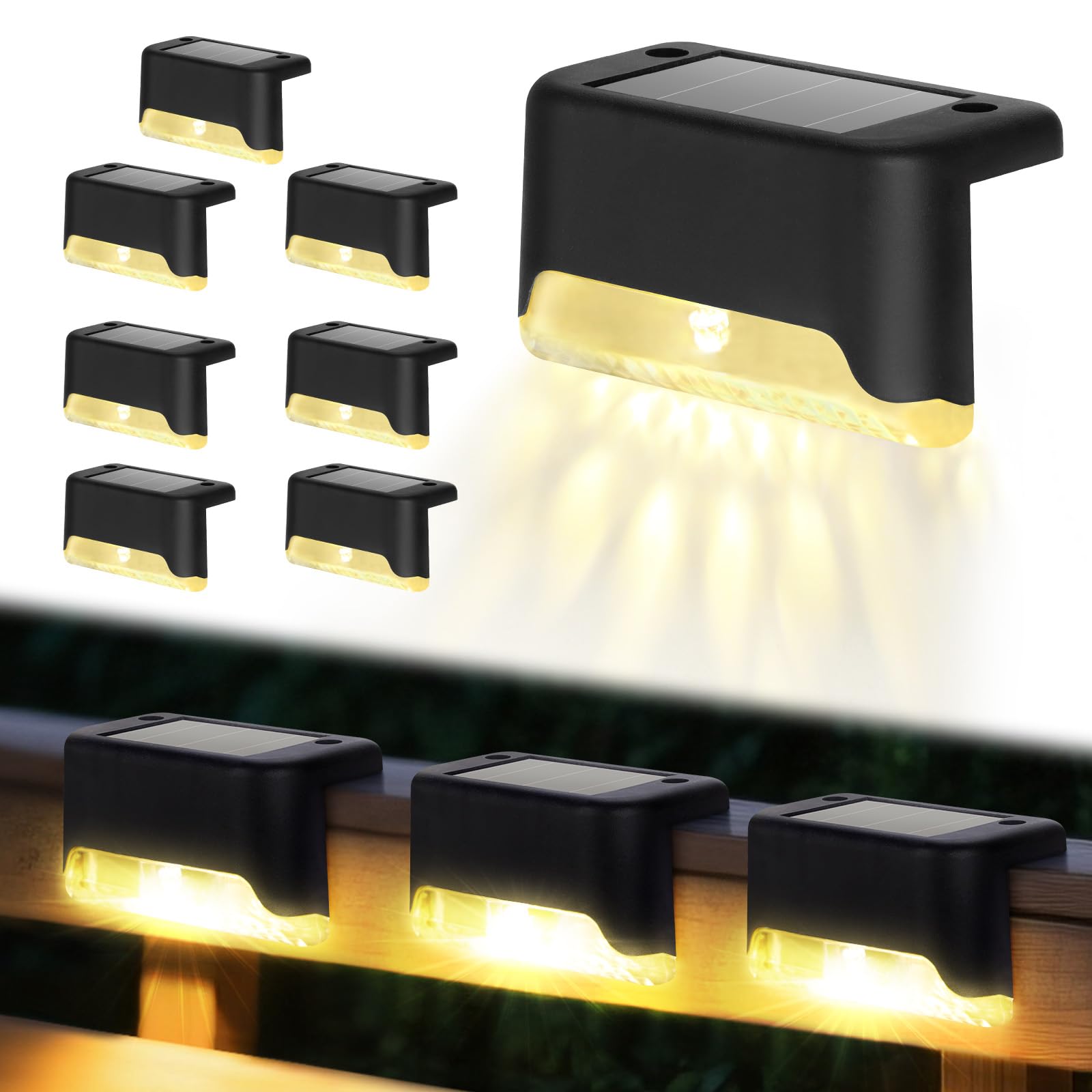 Solar Deck Lights, 8 Pack LED  - Deck Step Light avaliação e preço