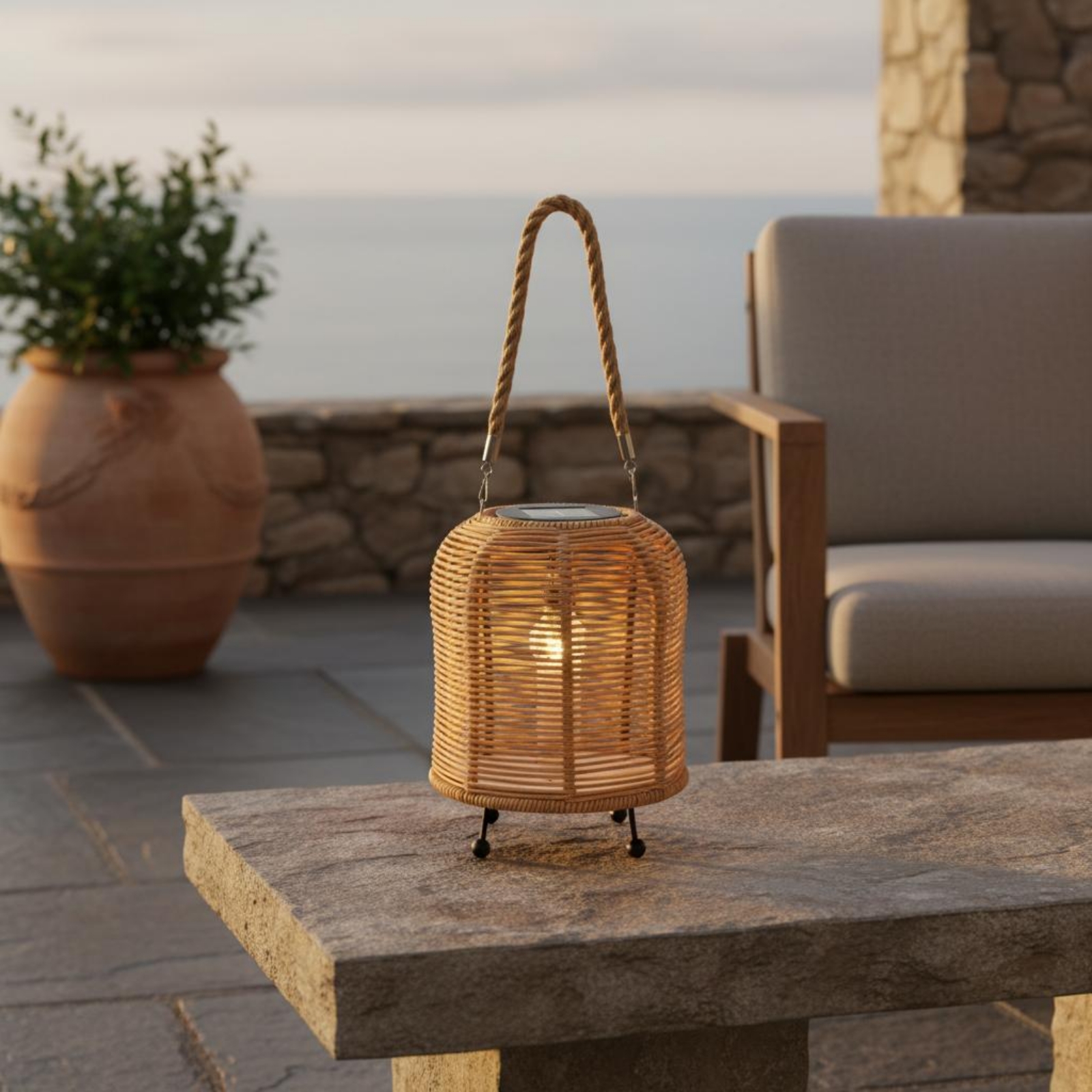 Handwoven Solar Lantern Braide - Outdoor Lighting Restaurant avaliação e preço