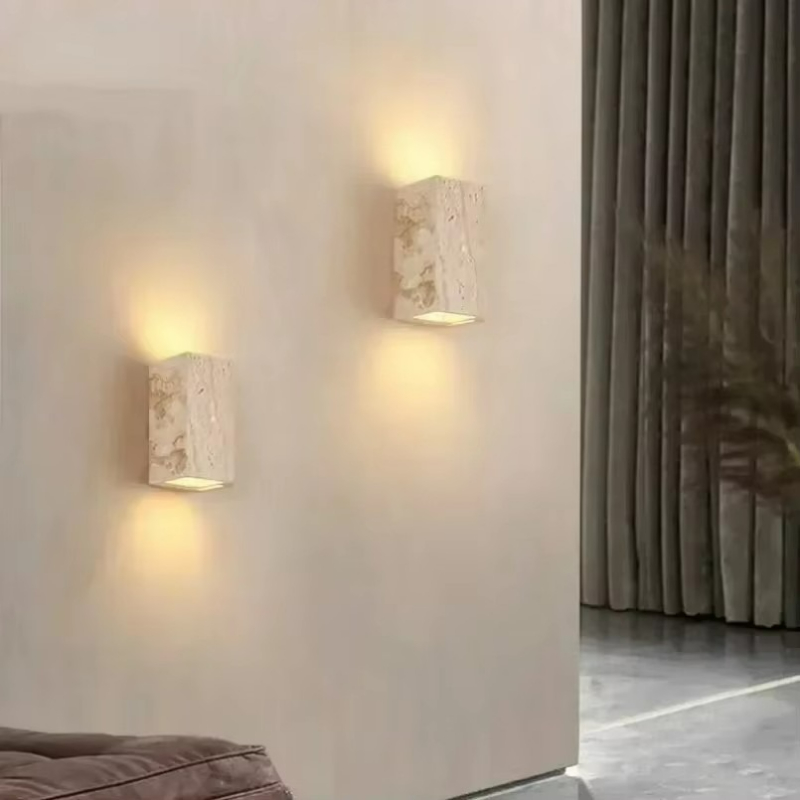 Yellow Travertine Stone Wall M - Outdoor Lighting Restaurant avaliação e preço