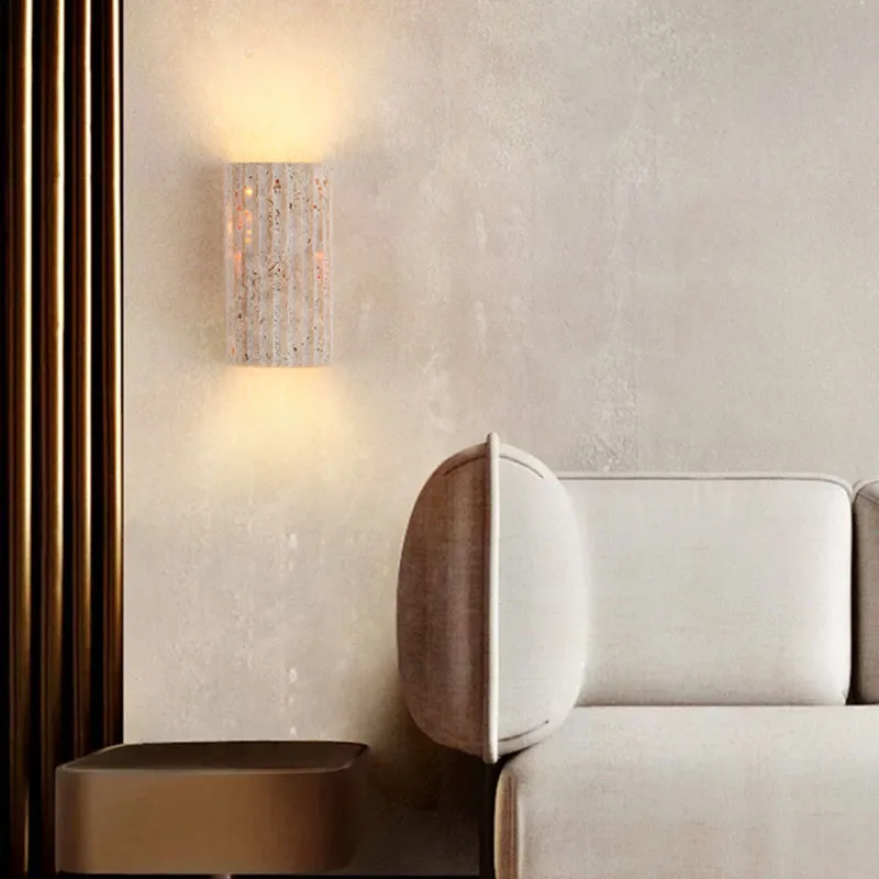 Yellow Travertine Stone Wall M - Outdoor Lighting Restaurant avaliação e preço
