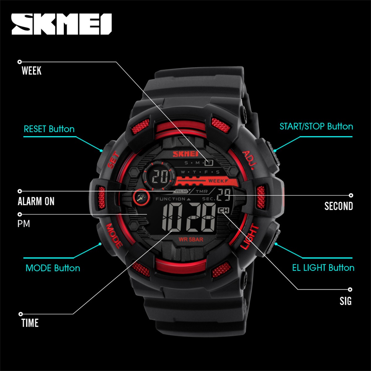 SKMEI Sports Outdoor Chrono Di - Outdoor Lighting Zones avaliação e preço