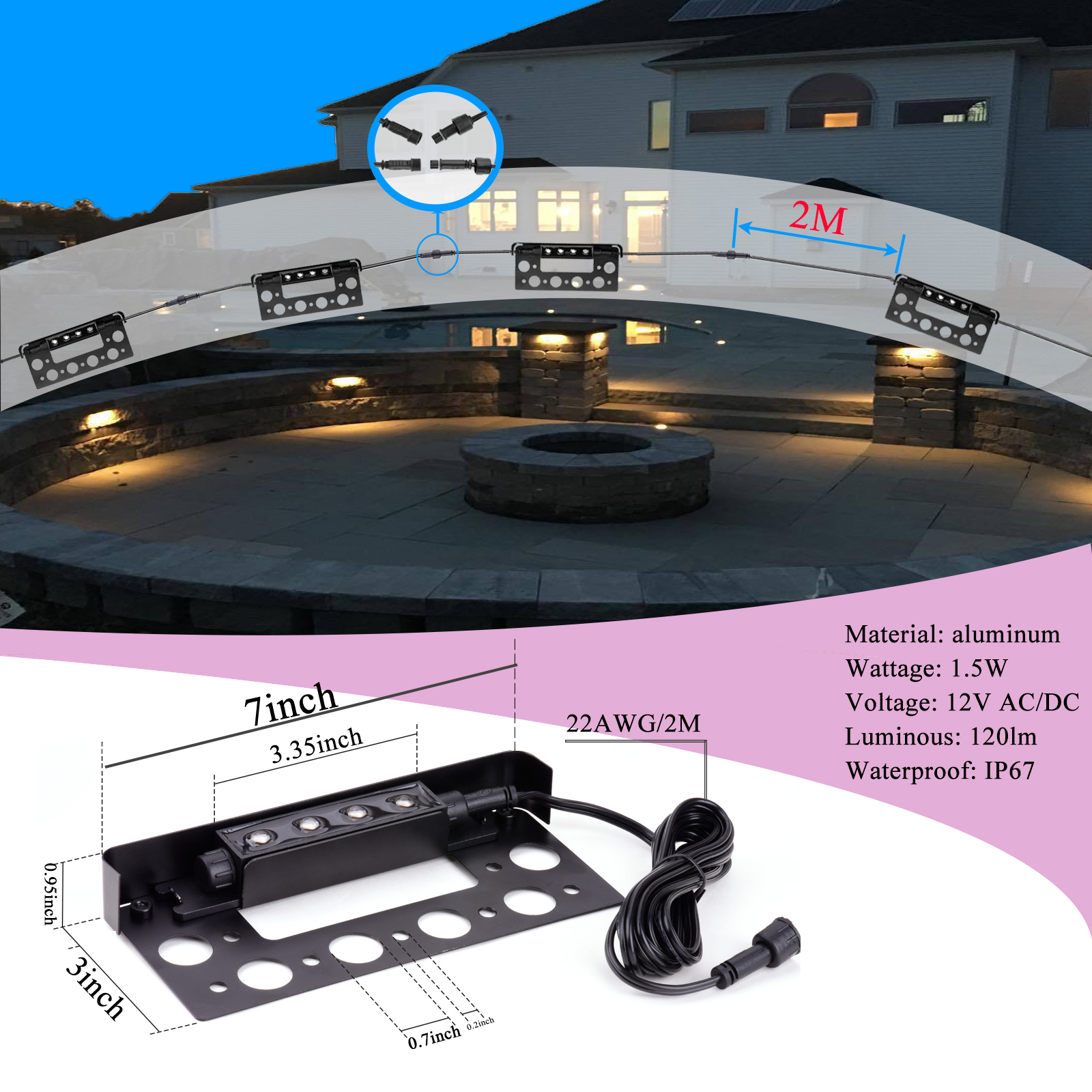 7 Inch LED Hardscape Lights,Re - Outdoor Lighting Low Voltage avaliação e preço
