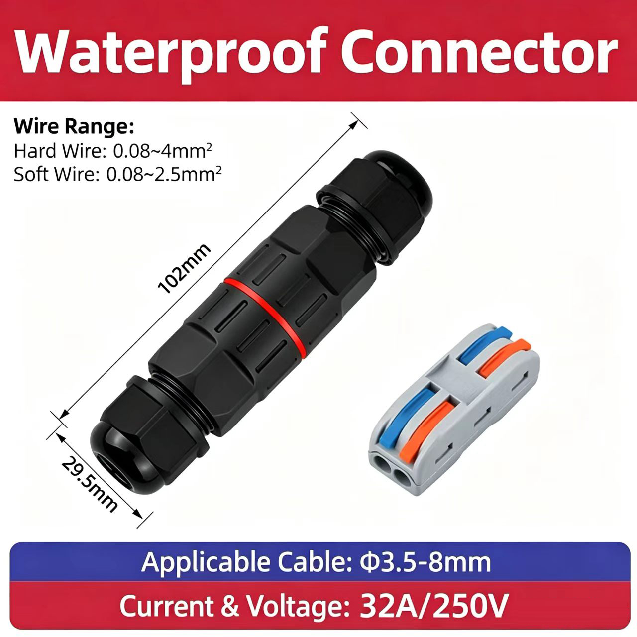 1Pc 2 Pin 3 Pin Wire Connector - Outdoor Lighting Wire Connectors avaliação e preço