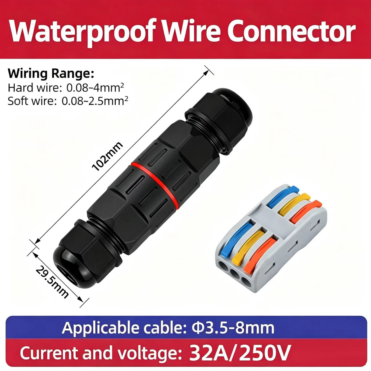 1Pc 2 Pin 3 Pin Wire Connector - Outdoor Lighting Wire Connectors avaliação e preço