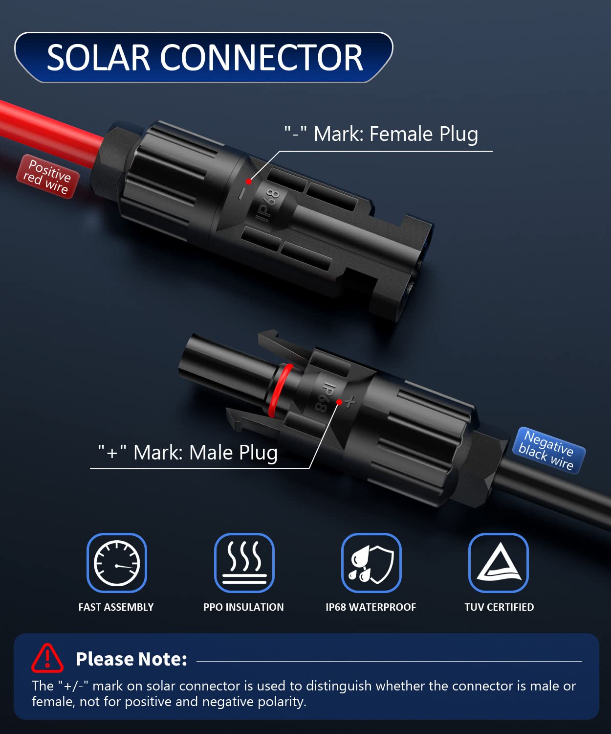 4-in-1 Solar Panel Connector E - Outdoor Lighting Extension Cable avaliação e preço