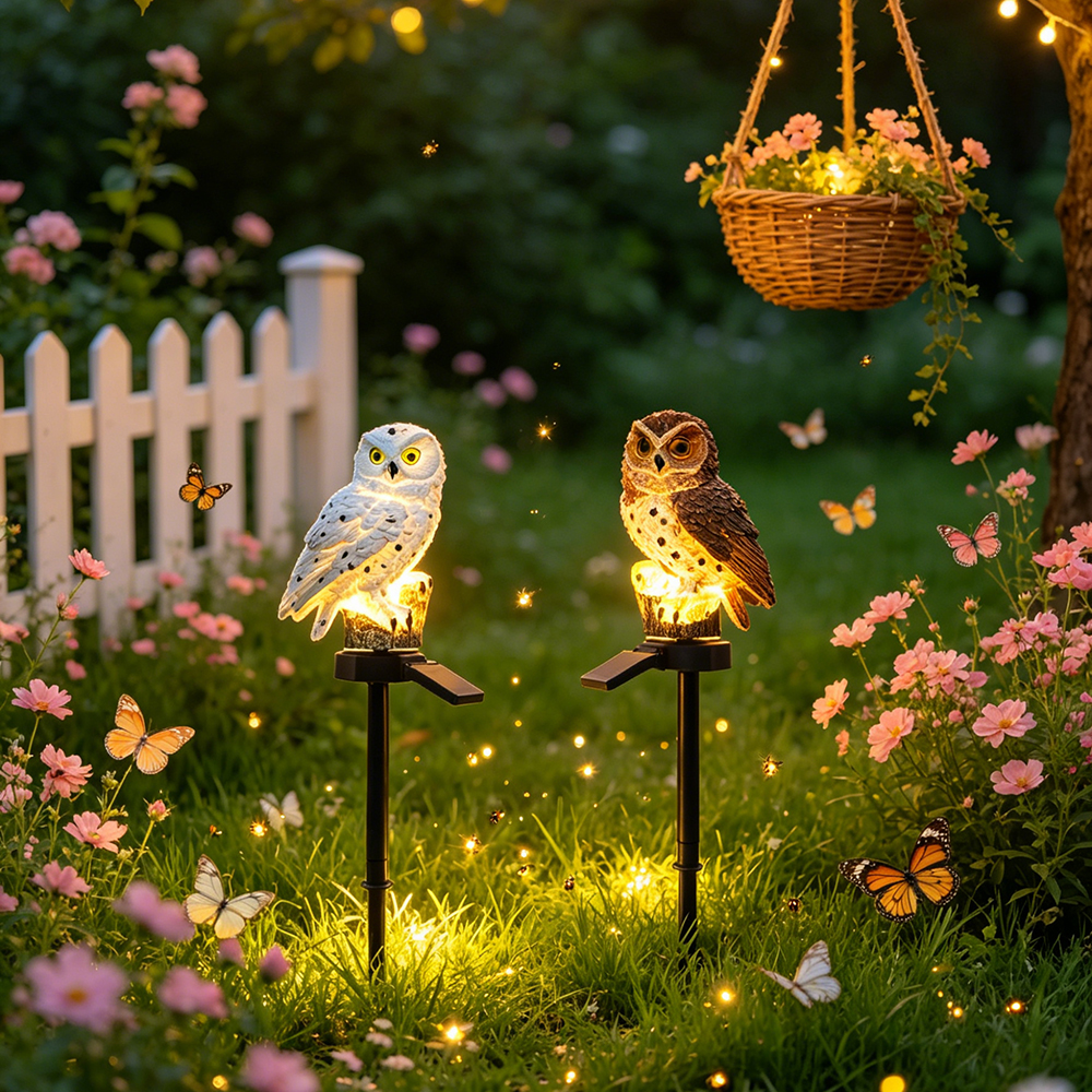 Owl Solar Light, Resin Owl Gro - Outdoor Lighting And Landscape avaliação e preço
