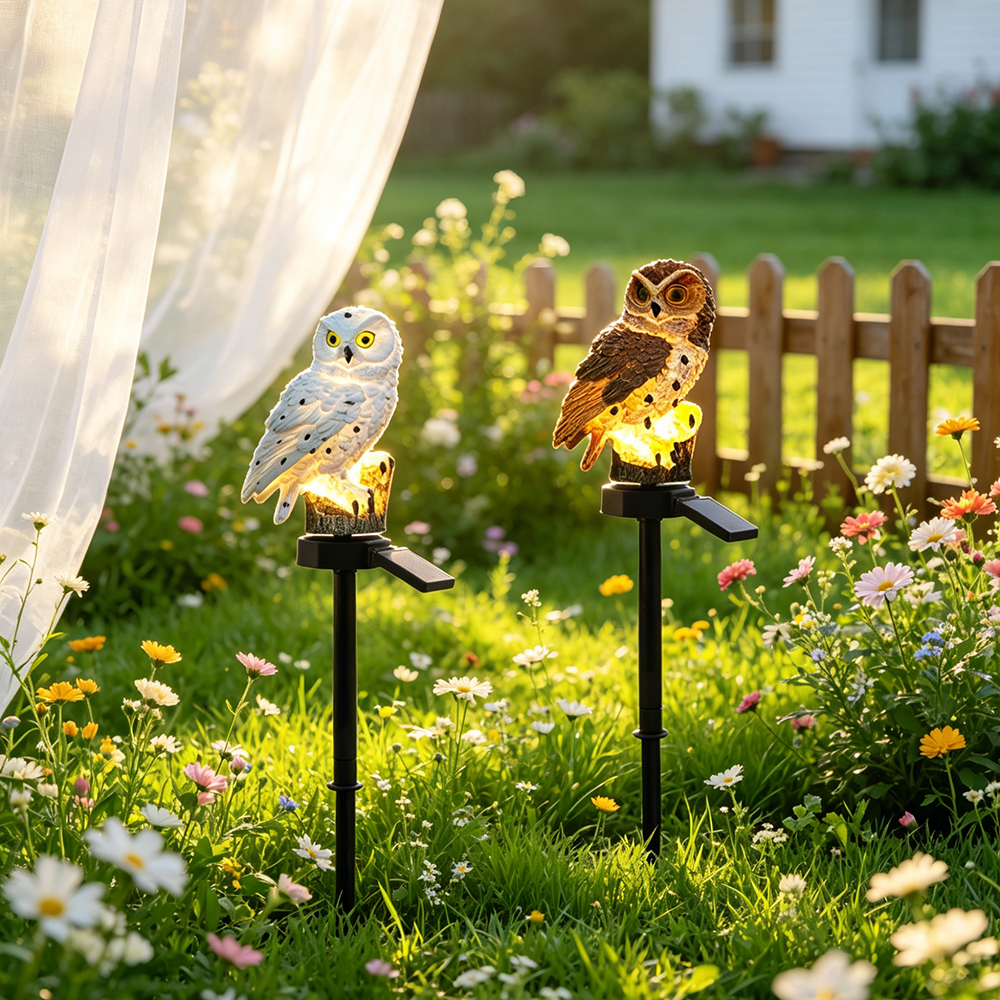 Owl Solar Light, Resin Owl Gro - Outdoor Lighting And Landscape avaliação e preço