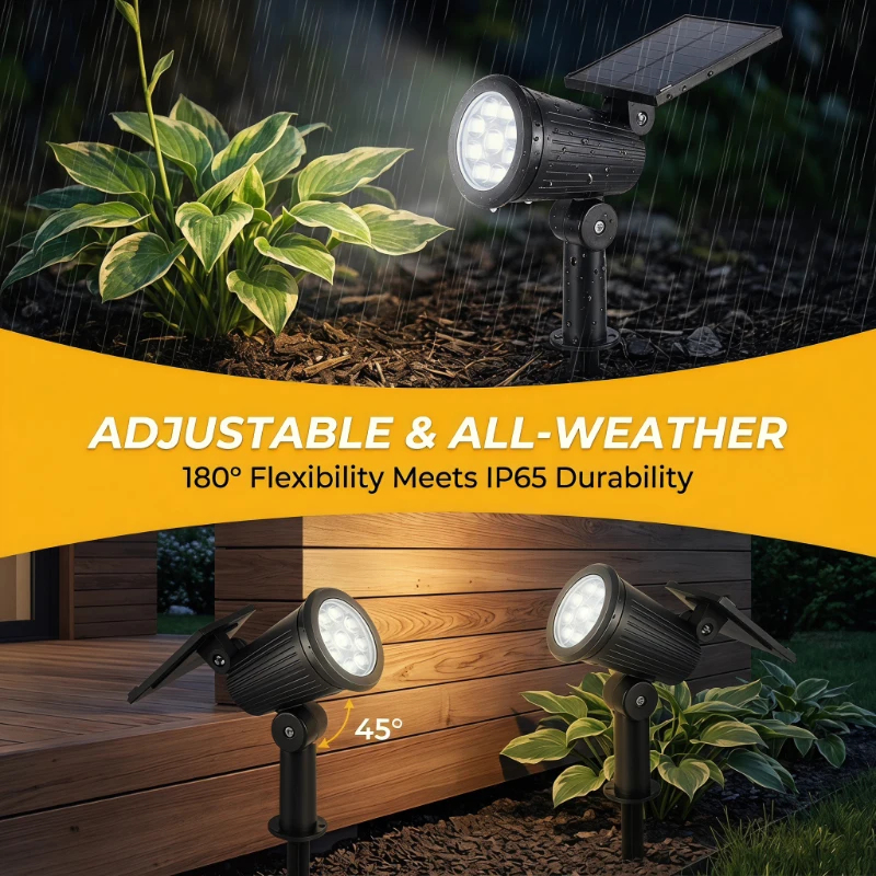 2PCS Solar Powered LED Spotlig - Outdoor Lighting Driveway avaliação e preço