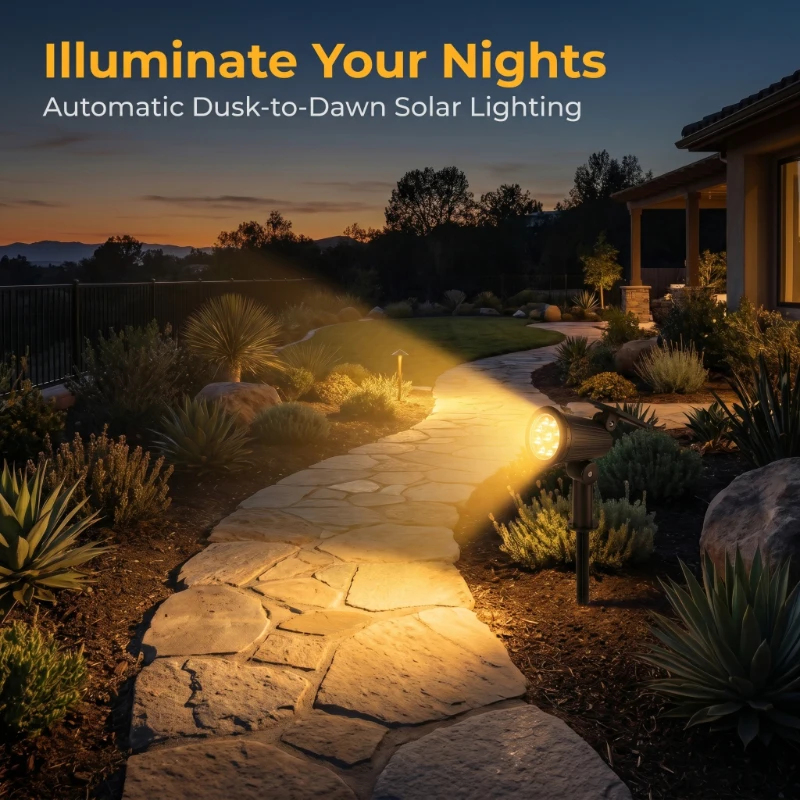 2PCS Solar Powered LED Spotlig - Outdoor Lighting Driveway avaliação e preço