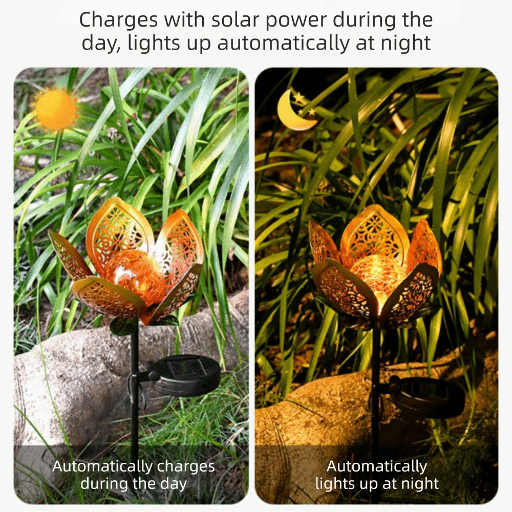 Lotus Shaped Solar Powered Lam - Outdoor Lighting Ground Fixtures avaliação e preço