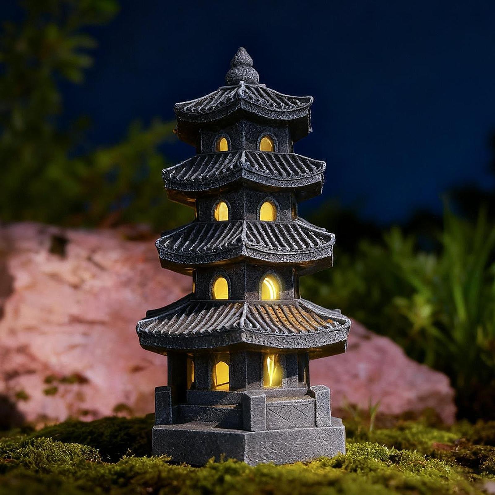 Solar Pagoda Lantern Garden St - Outdoor Lighting Driveway avaliação e preço