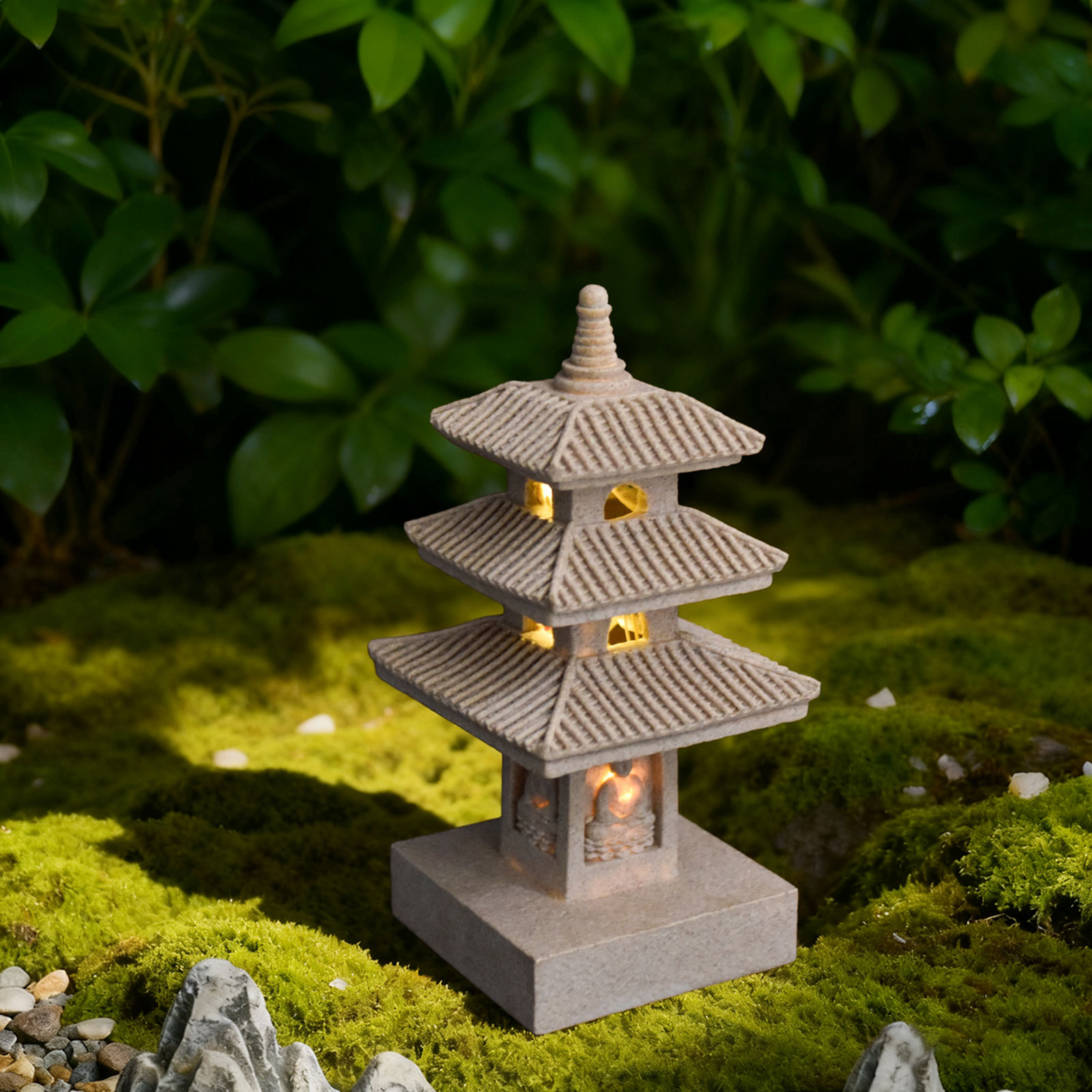 Solar Pagoda Lantern Garden St - Outdoor Lighting Driveway avaliação e preço