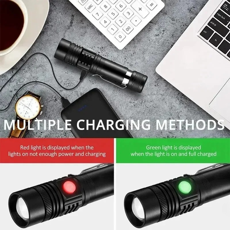 T6 LED Rechargeable Flashlight - Lighting Fixture Outdoor avaliação e preço