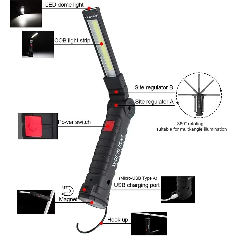 Portable LED Flashlight with M - Outdoor Lighting Globes avaliação e preço
