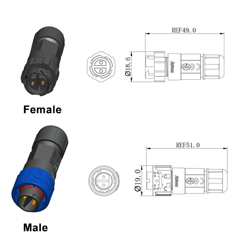 2Pin M16 Power Connector Self- - Outdoor Lighting Wire Connectors avaliação e preço