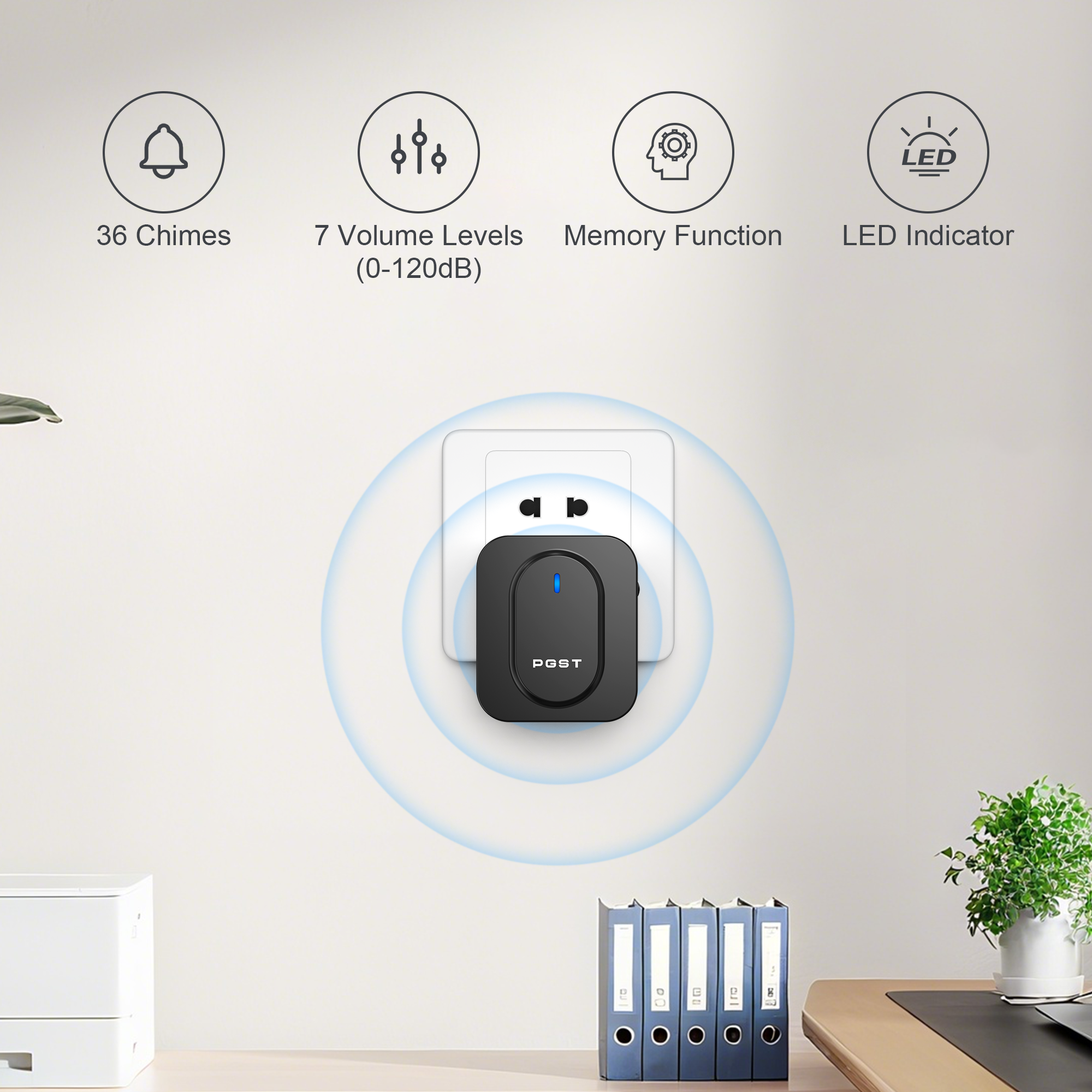 PGST Wireless Doorbell 36 Chim - Outdoor Lighting Wireless avaliação e preço
