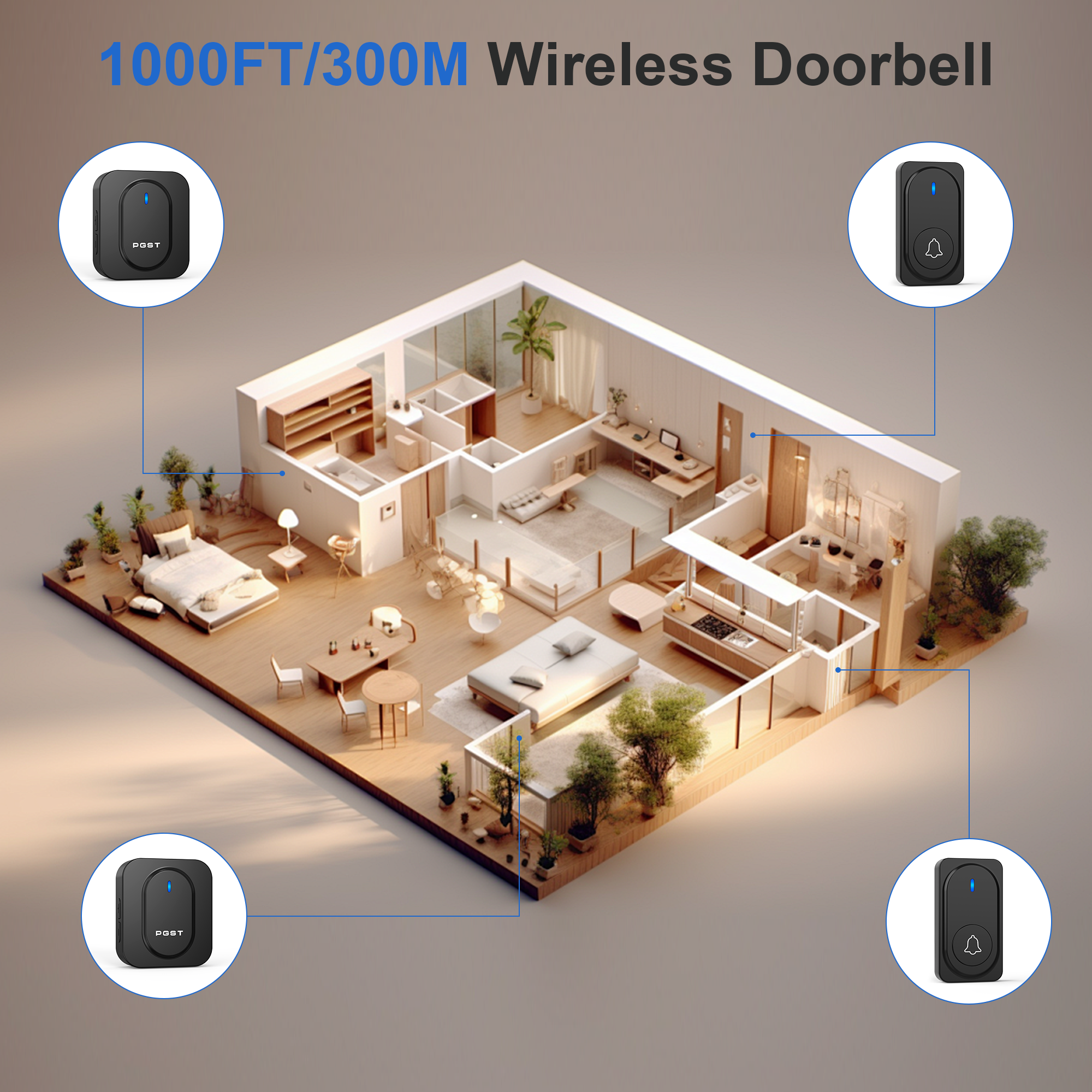 PGST Wireless Doorbell 36 Chim - Outdoor Lighting Wireless avaliação e preço
