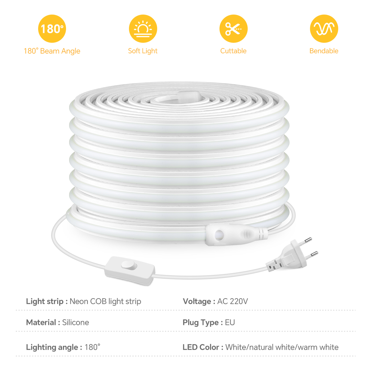 220V COB Led Strip High Densit - Outdoor Lighting Restaurant avaliação e preço