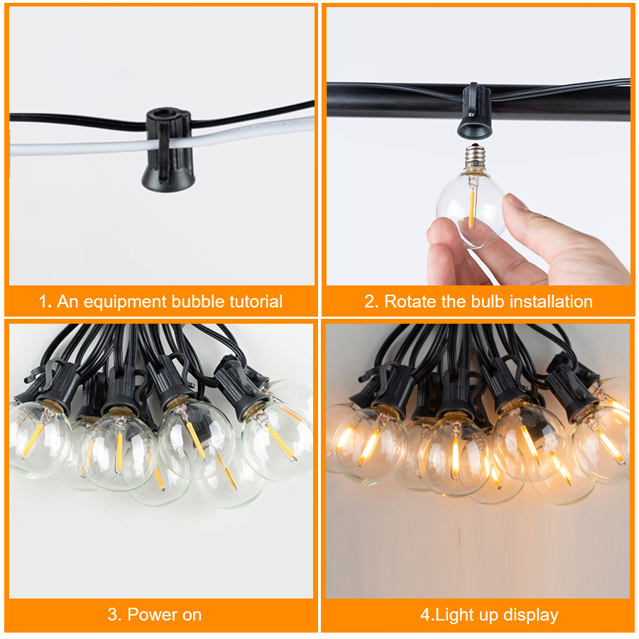G40 LED Outdoor String Ball Li - Outdoor Lighting Driveway avaliação e preço