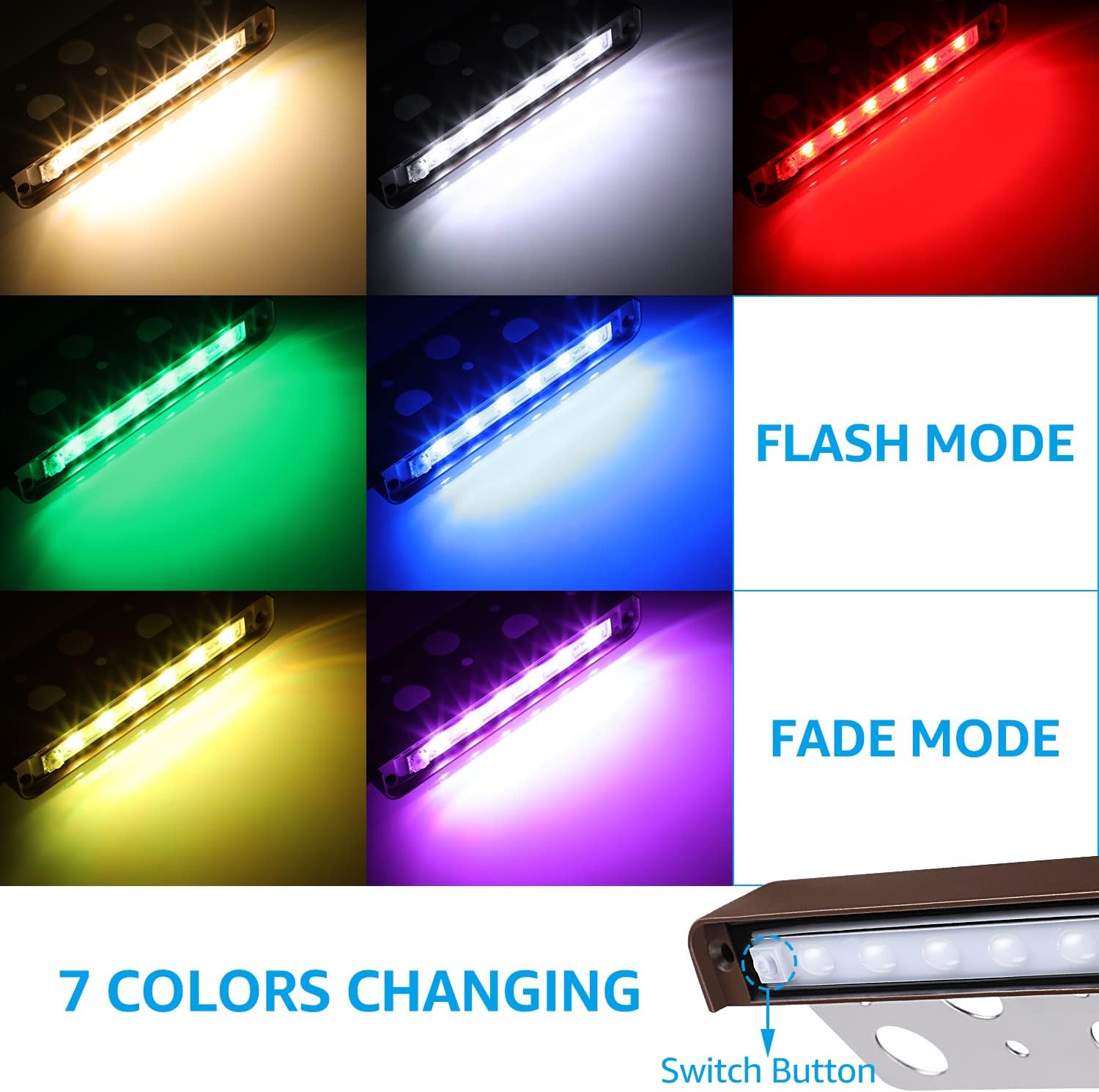 8 Pack RGB 7 Inch 3W LED Retai - Outdoor Lighting Low Voltage avaliação e preço