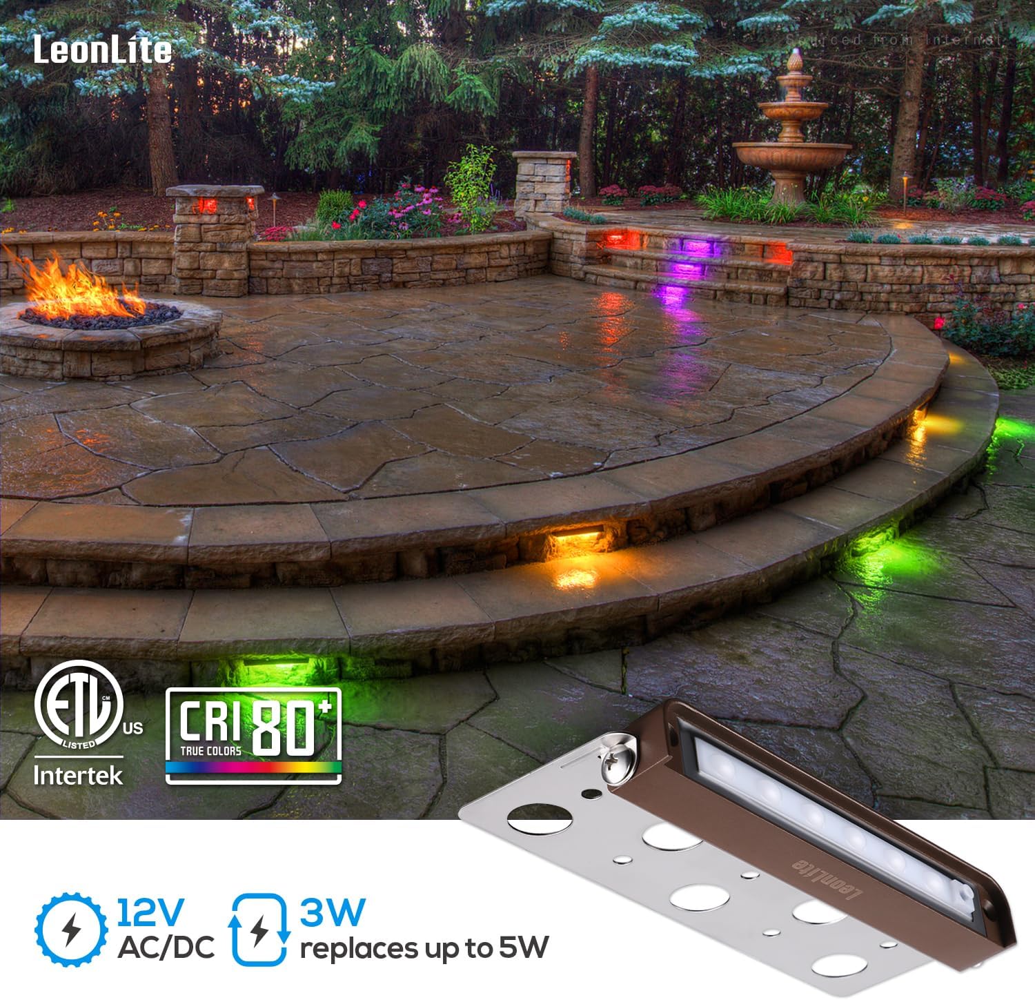 8 Pack RGB 7 Inch 3W LED Retai - Outdoor Lighting Low Voltage avaliação e preço