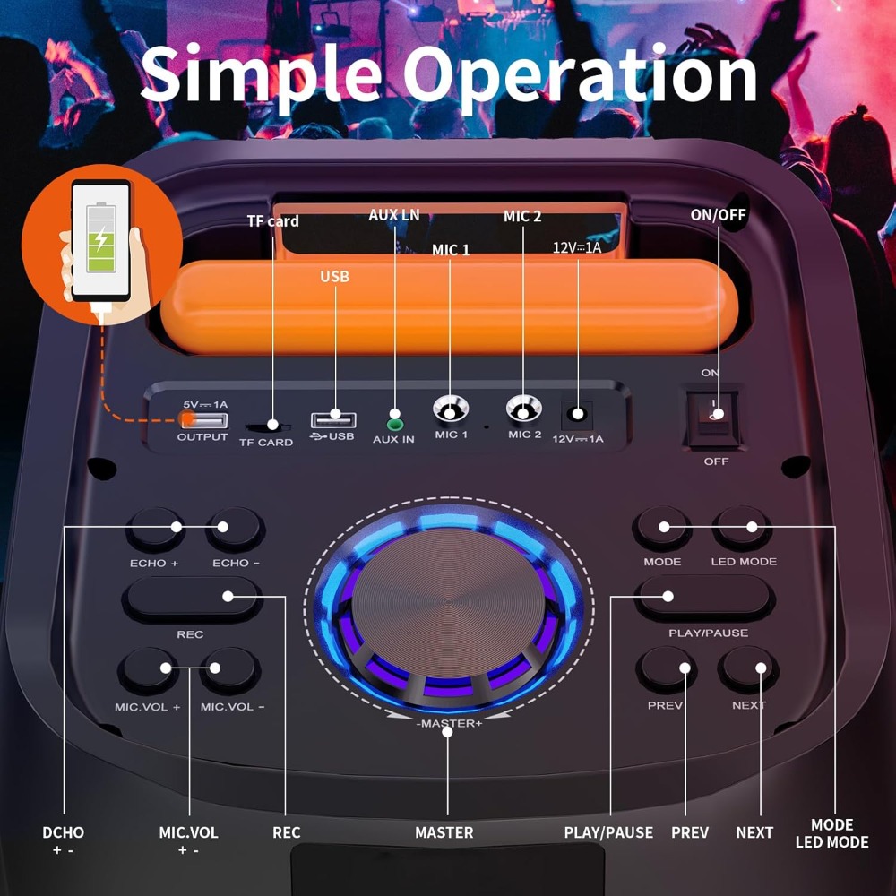 Karaoke Machine with 2 Wireles - Outdoor Lighting Wireless avaliação e preço