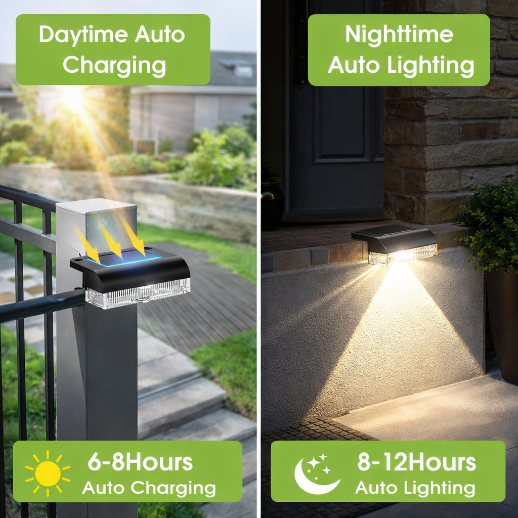 6/14 Pack Outdoor Solar Fence  - Deck Step Light avaliação e preço