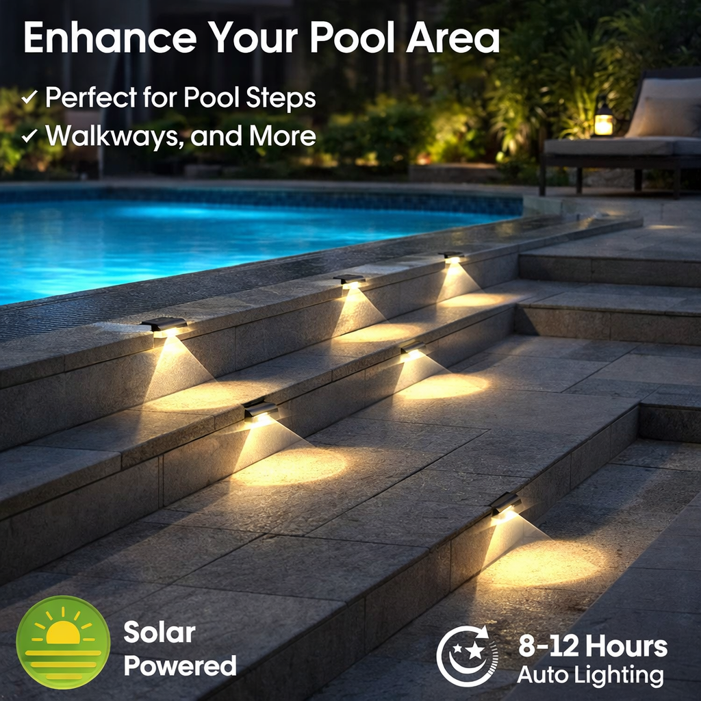6/14 Pack Outdoor Solar Fence  - Deck Step Light avaliação e preço