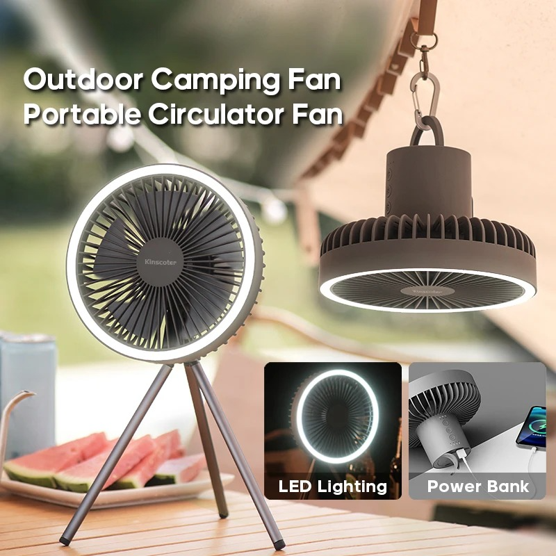 Portable Camping Fan With LED  - Outdoor Lighting Wireless avaliação e preço