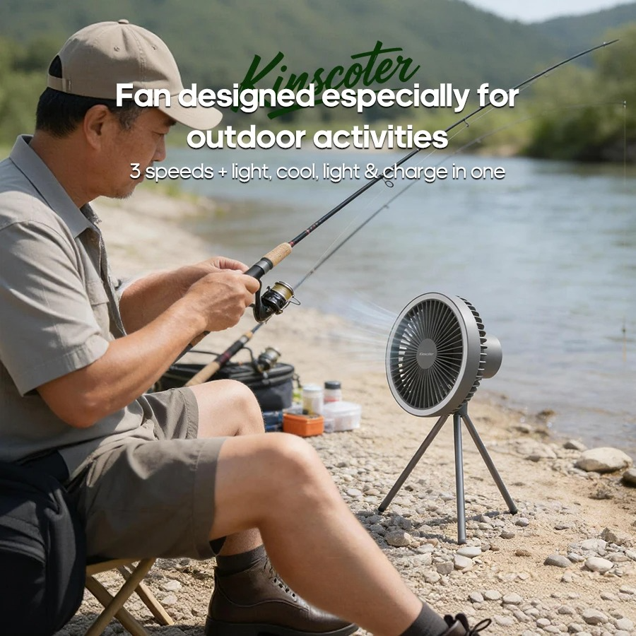 Portable Camping Fan With LED  - Outdoor Lighting Wireless avaliação e preço
