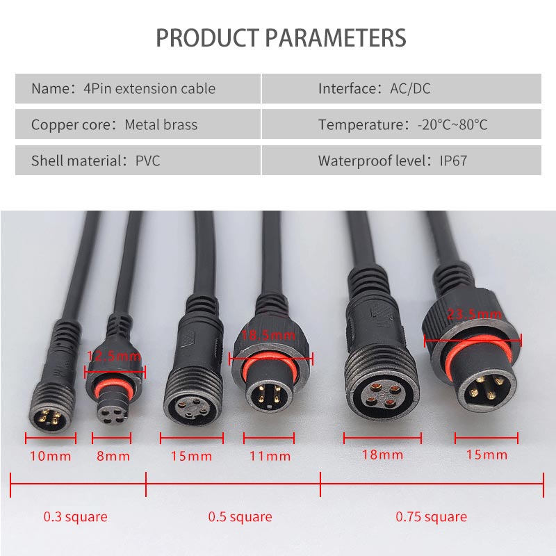 Male Famale Plug Cable 4Pin Wa - Outdoor Lighting Wire Connectors avaliação e preço