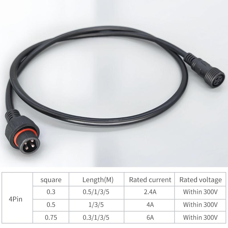 Male Famale Plug Cable 4Pin Wa - Outdoor Lighting Wire Connectors avaliação e preço