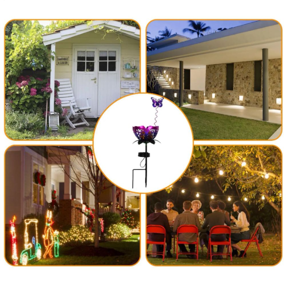Lotus Shaped Solar Powered Lam - Outdoor Lighting Ground Fixtures avaliação e preço