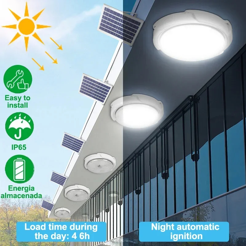 Solar LED Ceiling Light Waterp - Outdoor Lighting Under Roof avaliação e preço
