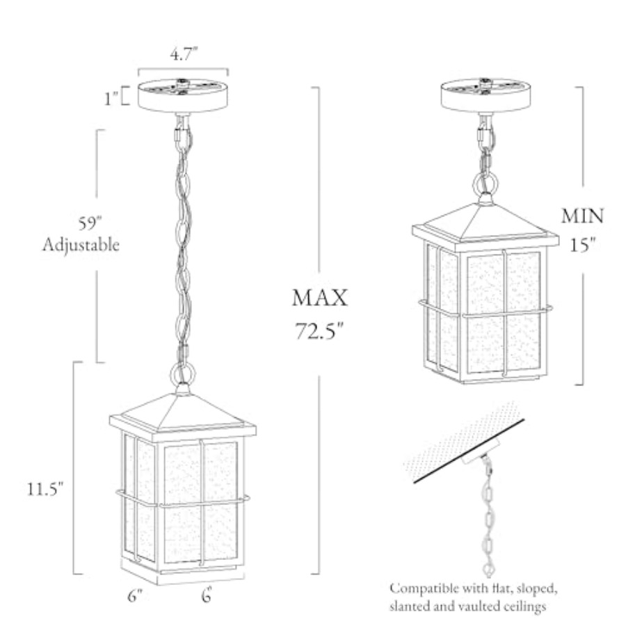 Outdoor Pendant Light Fixture, - Lighting Fixture Outdoor avaliação e preço