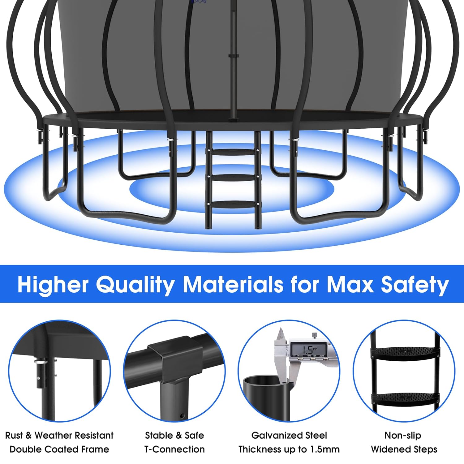 Large Outdoor Trampoline with  - Outdoor Lighting For Garden avaliação e preço
