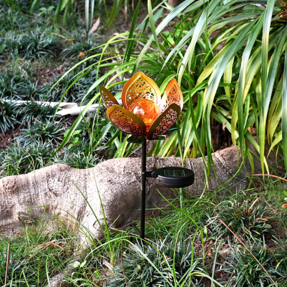 Lotus Shaped Solar Powered Lam - Outdoor Lighting Ground Fixtures avaliação e preço