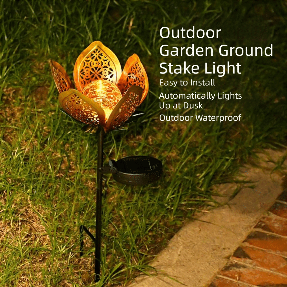 Lotus Shaped Solar Powered Lam - Outdoor Lighting Ground Fixtures avaliação e preço
