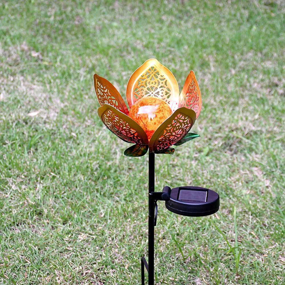 Lotus Shaped Solar Powered Lam - Outdoor Lighting Ground Fixtures avaliação e preço