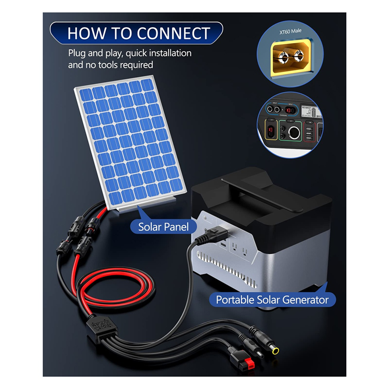 A01F-4-In-1 Solar Panel Connec - Outdoor Lighting Extension Cable avaliação e preço