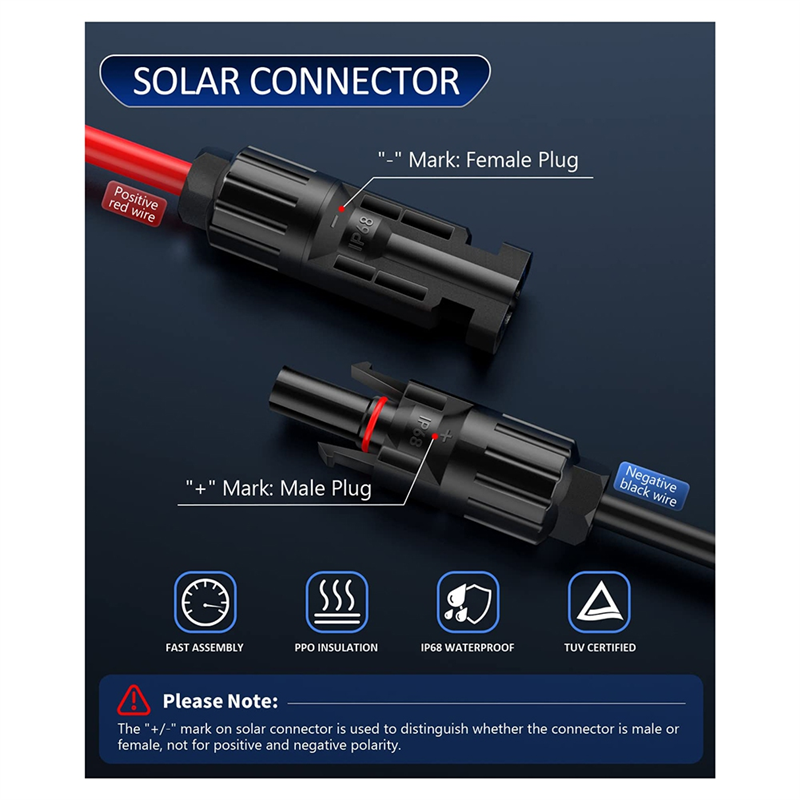 A01F-4-In-1 Solar Panel Connec - Outdoor Lighting Extension Cable avaliação e preço