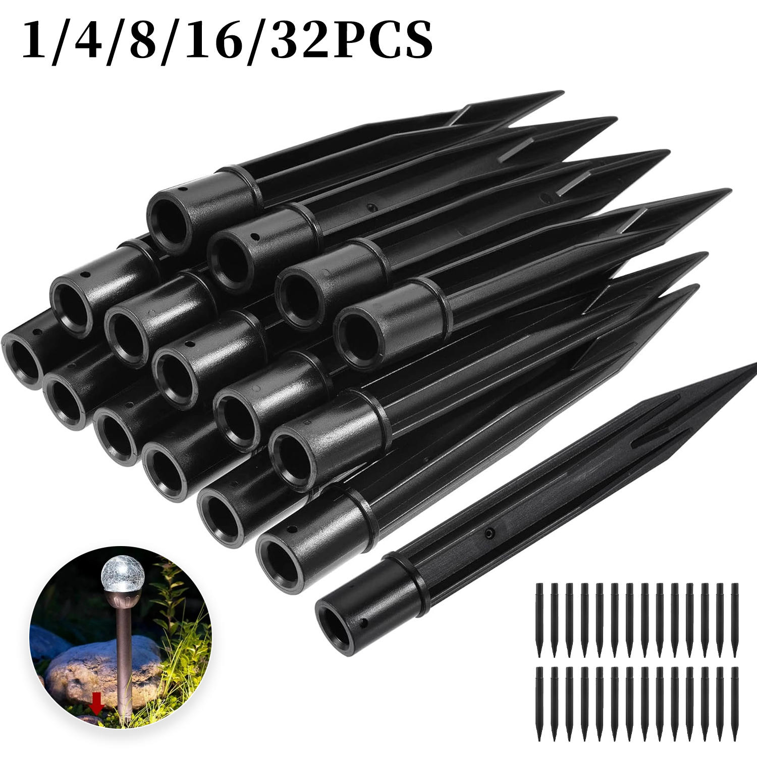 Solar Lawn Light Stakes 1-32PC - Outdoor Lighting Ground Fixtures avaliação e preço