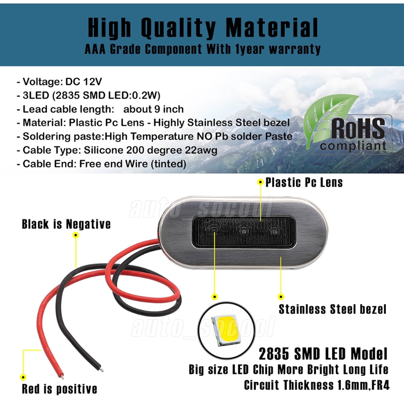 4 Pack 12V Boat Courtesy Light - Deck Step Light avaliação e preço